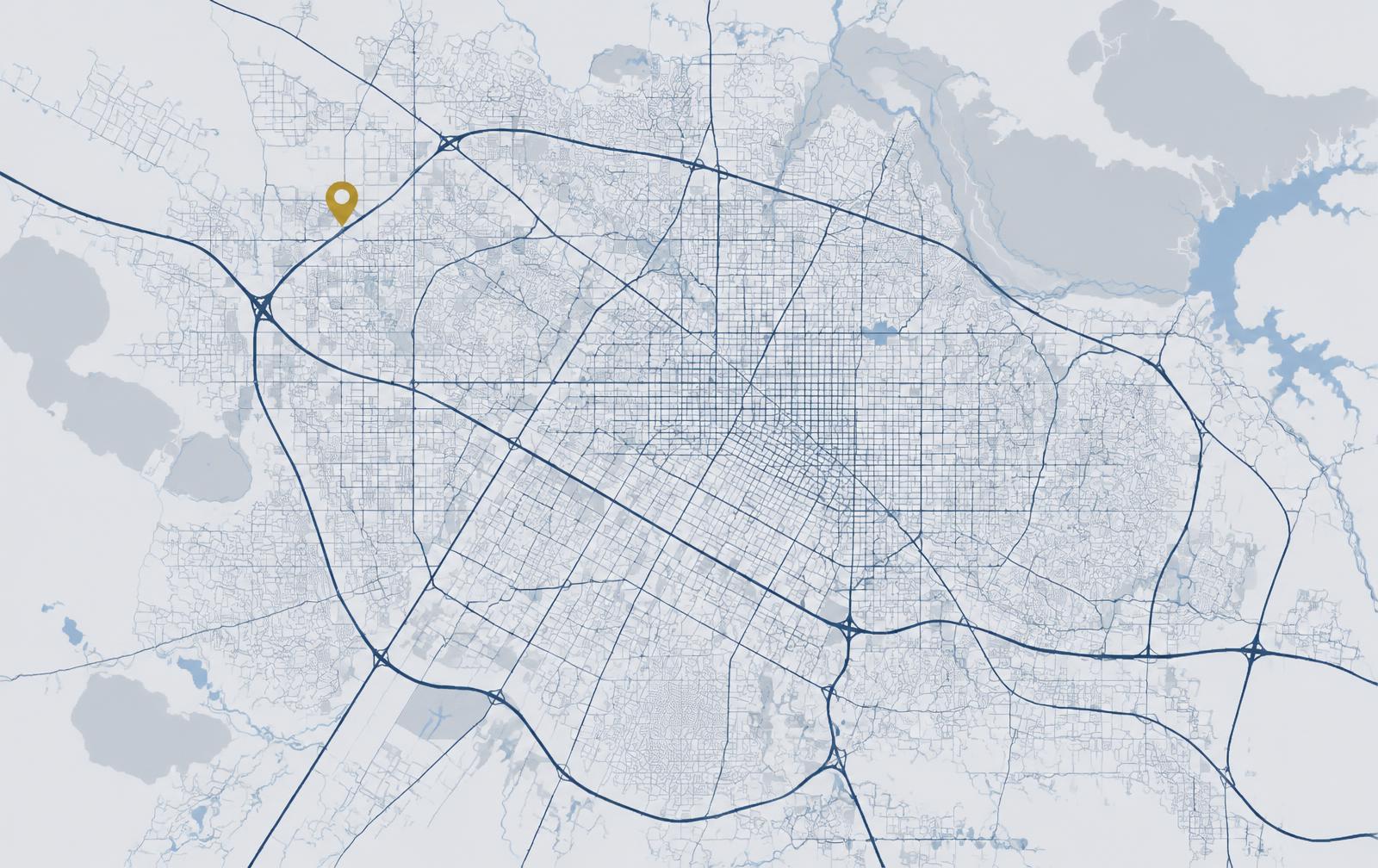 Mapa estilizado de Guadalajara y Zapopan, Jalisco, México